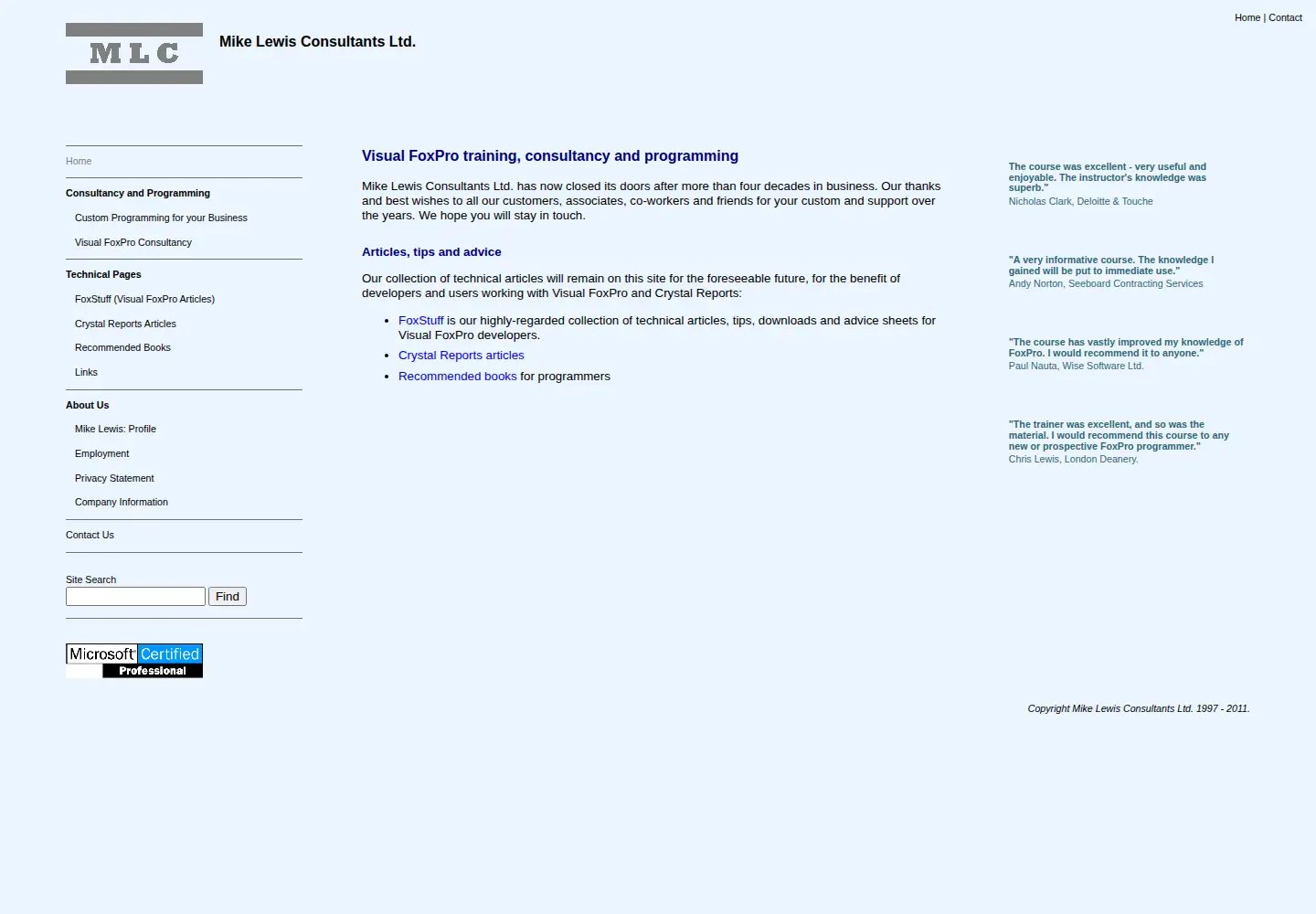 Screenshot of ml-consult.co.uk
