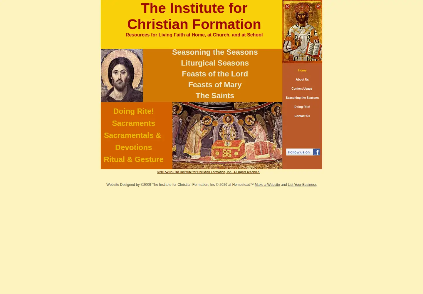 Screenshot of instituteforchristianformation.org