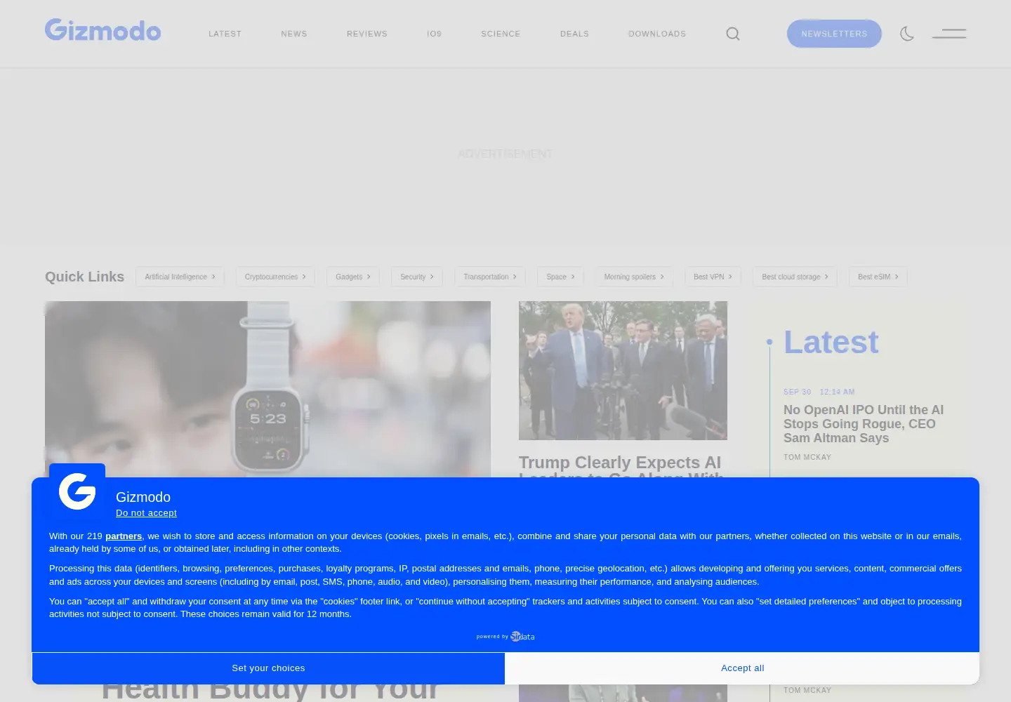 Screenshot of gizmodo.com.au