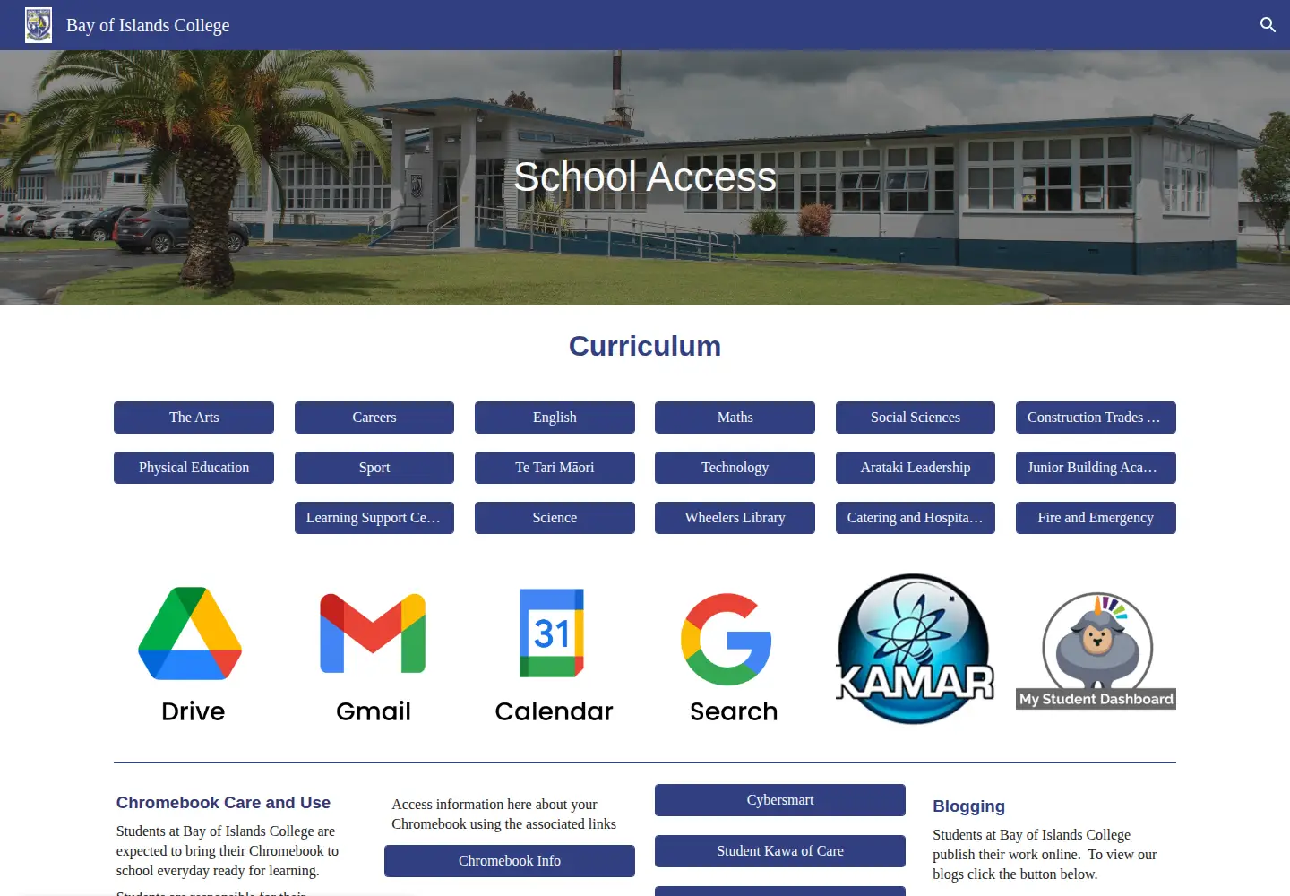 Screenshot of boic.school.nz