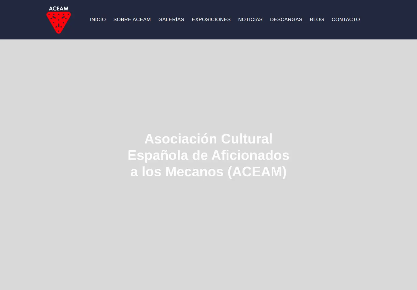 Captured homepage of aceam.org in the current scan