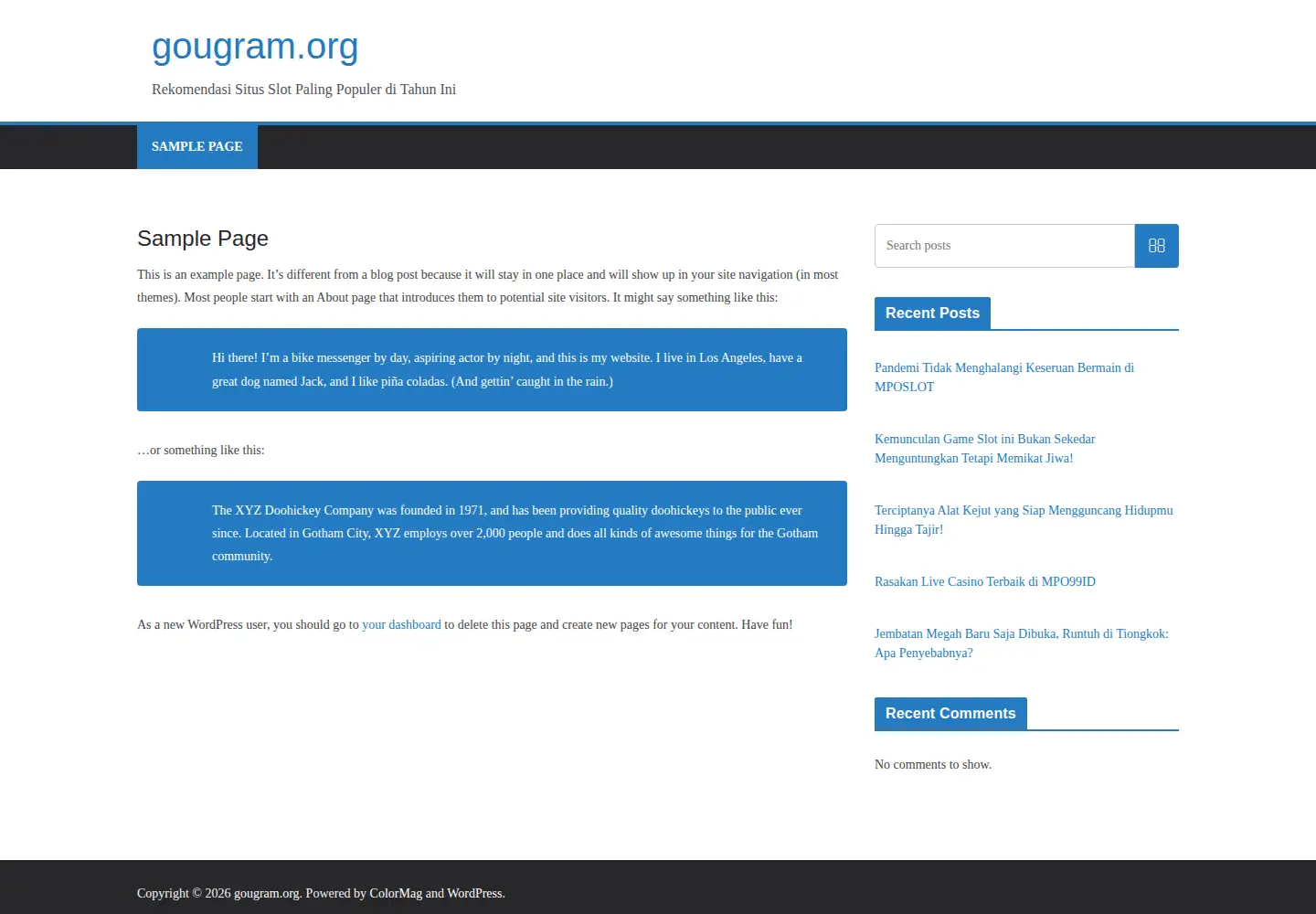 Screenshot of gougram.org
