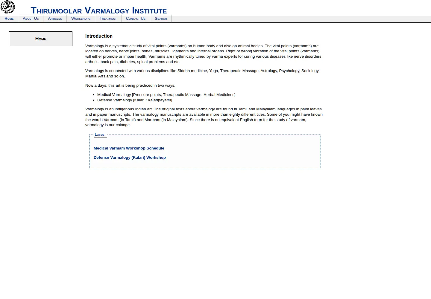 Captured homepage of varmam.org in the current scan