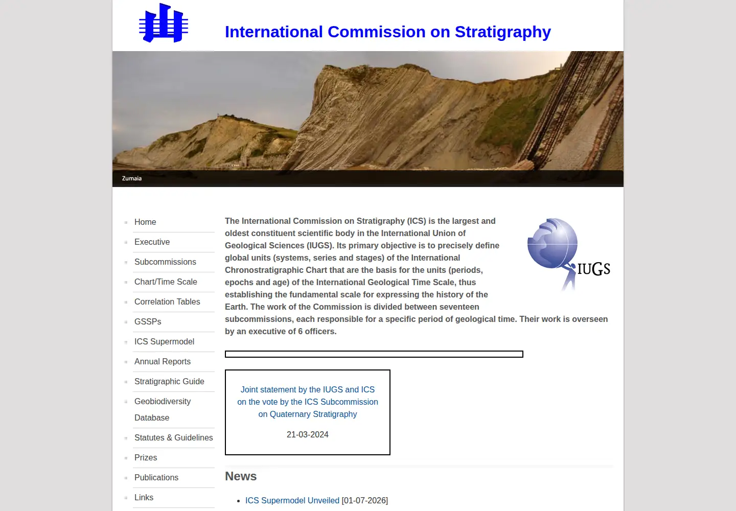 Screenshot of stratigraphy.org
