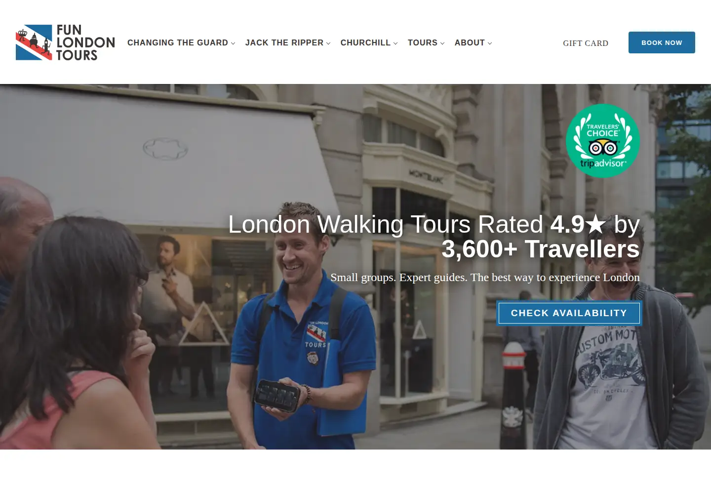 Captured homepage of funlondontours.com in the current scan