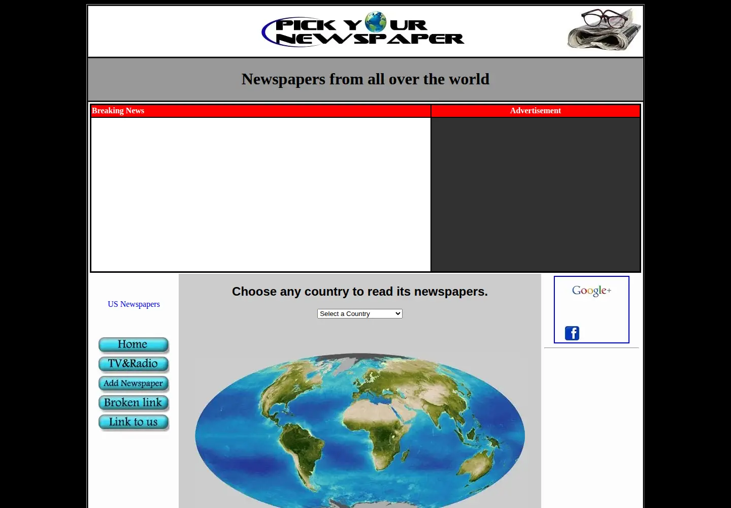 Screenshot of pickyournewspaper.com
