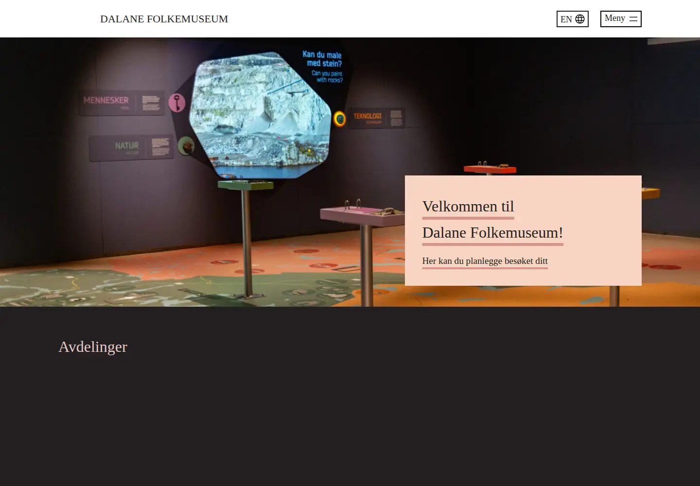 Screenshot of dalanefolke.museum.no