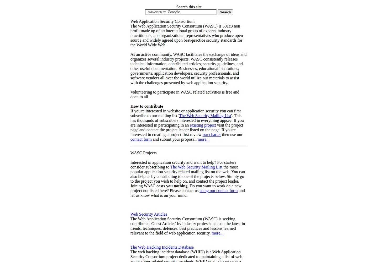 Screenshot of webappsec.org