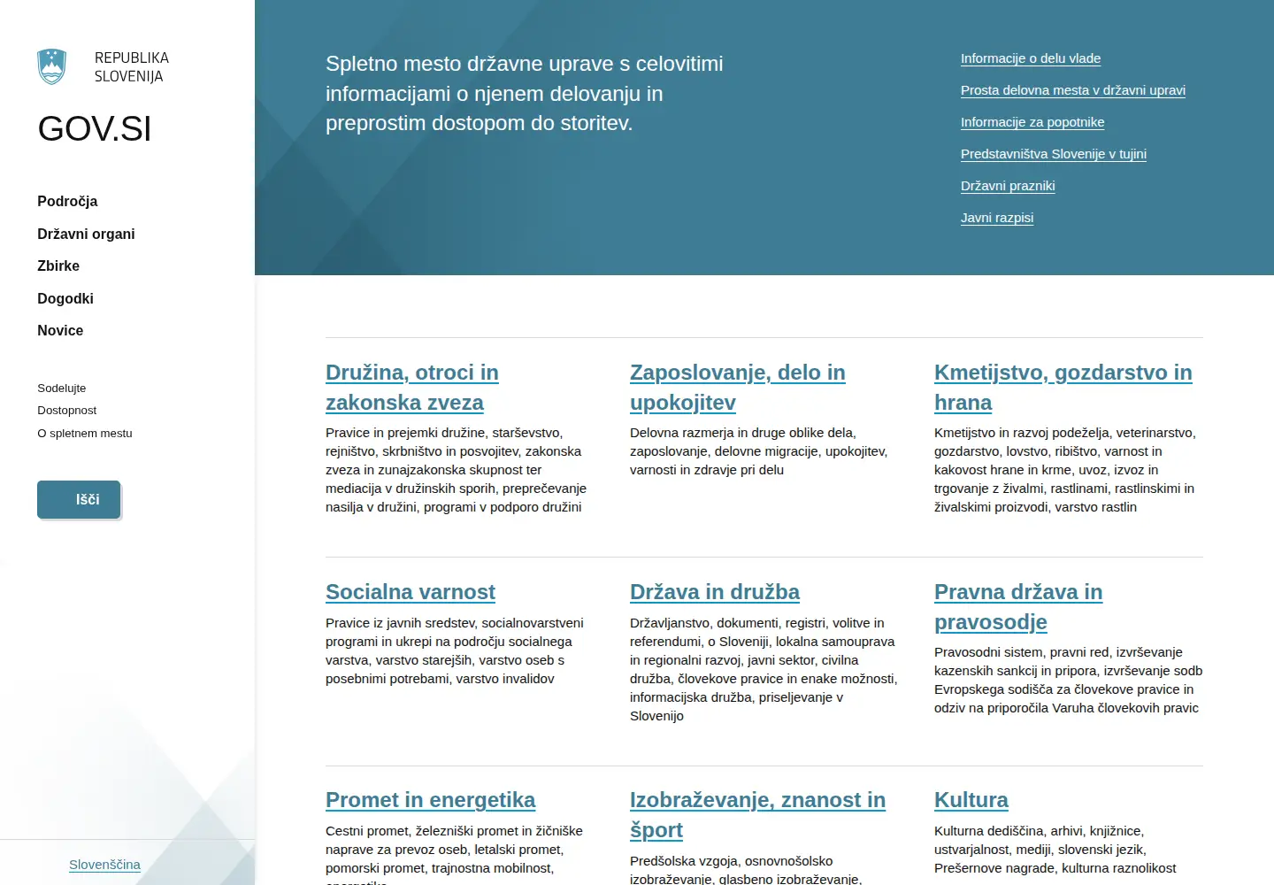 Screenshot of gov.si