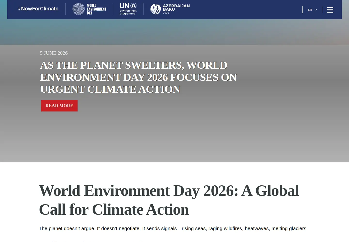 Screenshot of worldenvironmentday.global