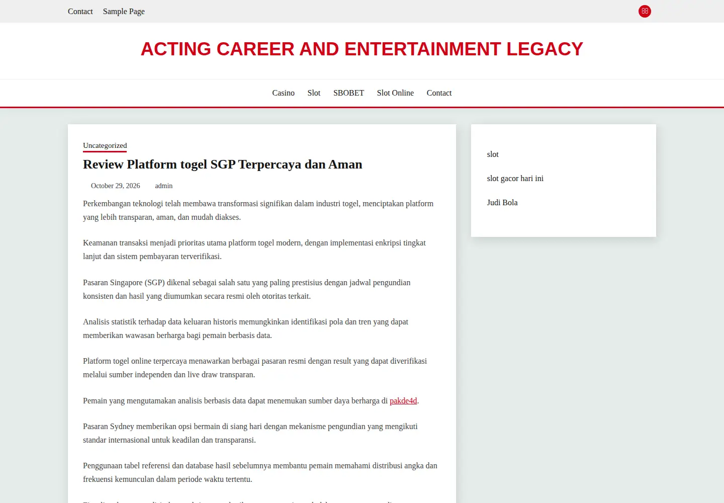 Screenshot of kayeballard.com