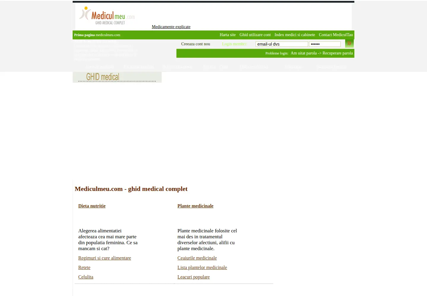 Captured homepage of medicultau.com in the current scan