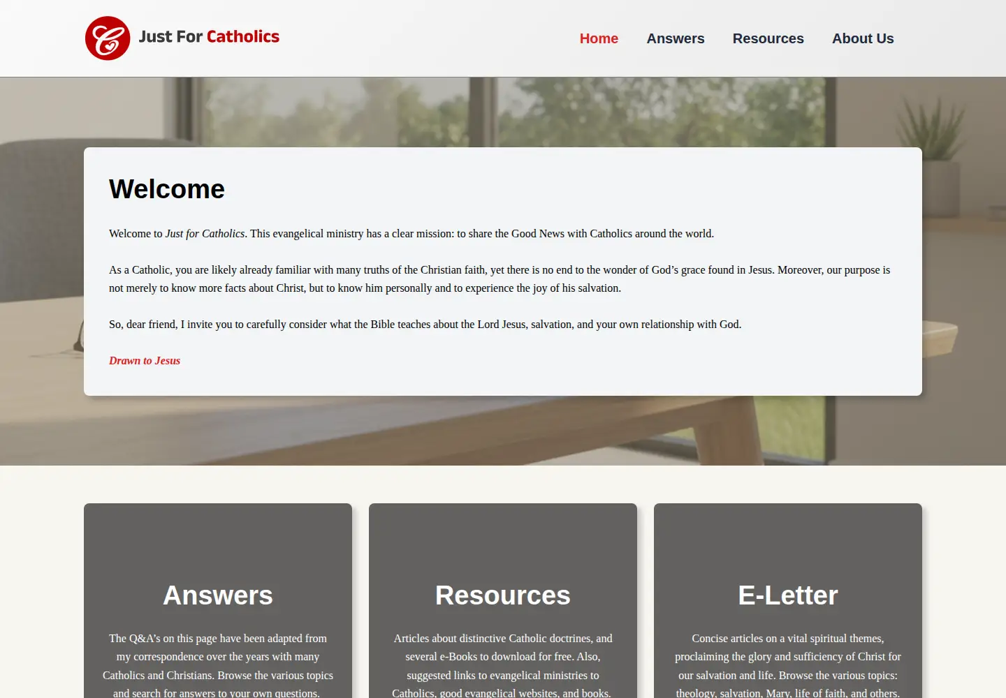 Screenshot of justforcatholics.org