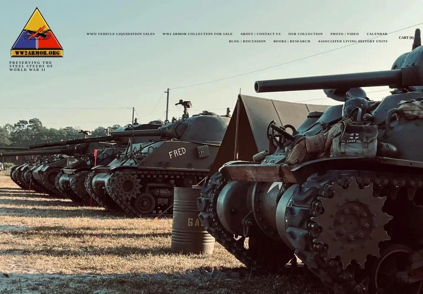 Captured homepage of ww2armor.org in the current scan
