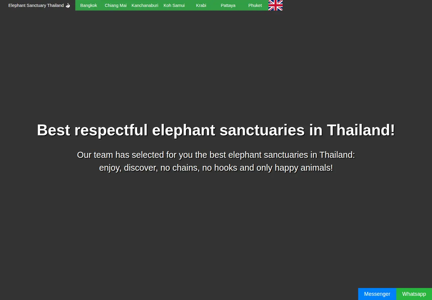 Captured homepage of elephantsanctuarythailand.com in the current scan