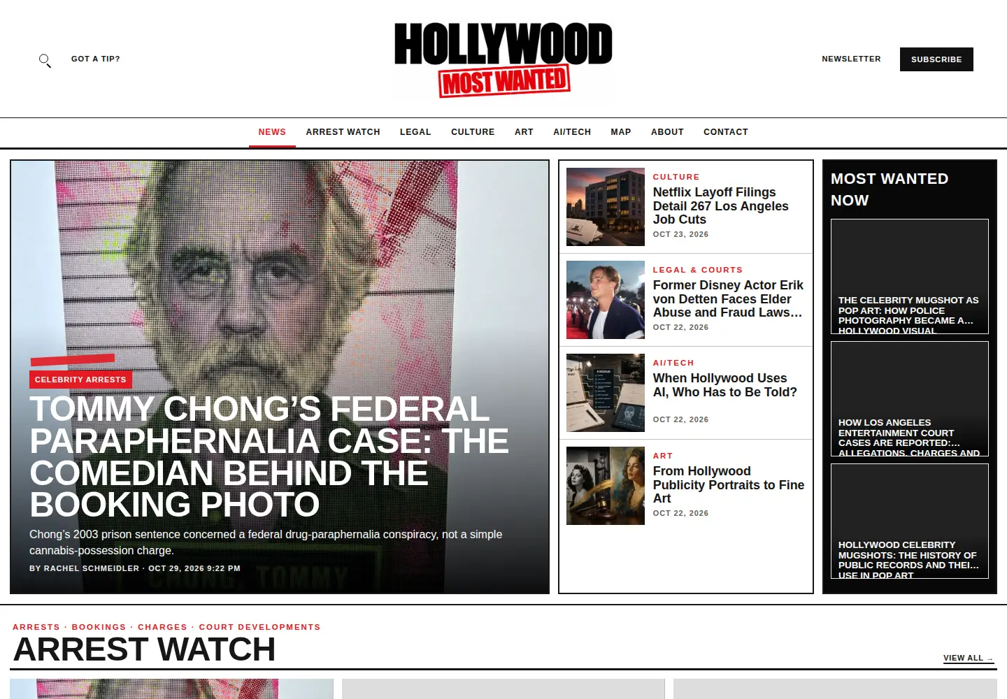 Screenshot of hollywoodmostwanted.com