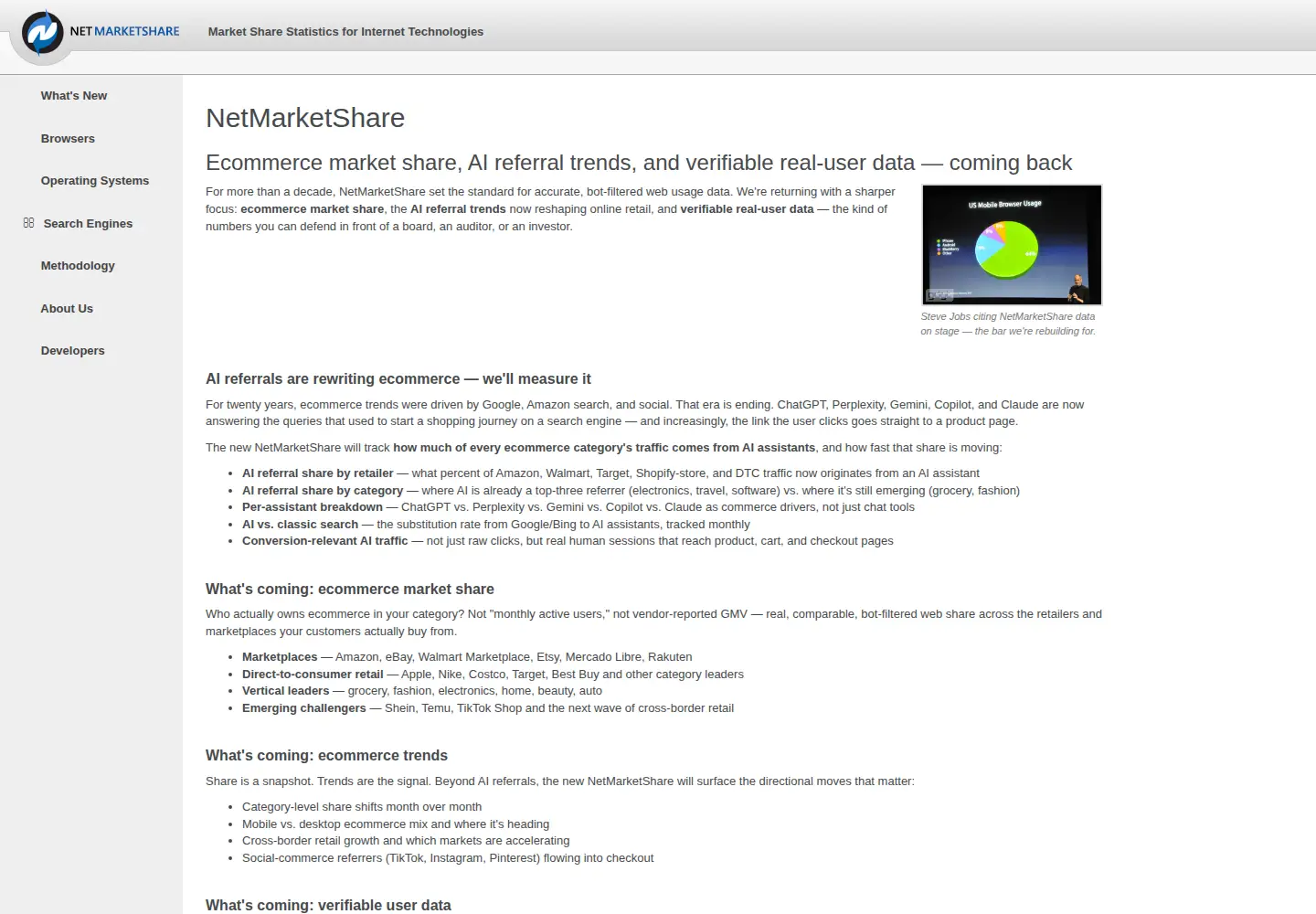 Screenshot of netmarketshare.com