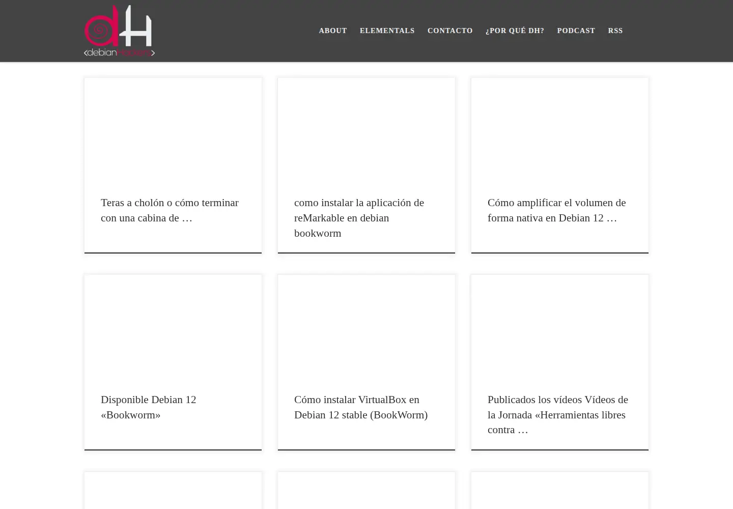 Captured homepage of debianhackers.net in the current scan