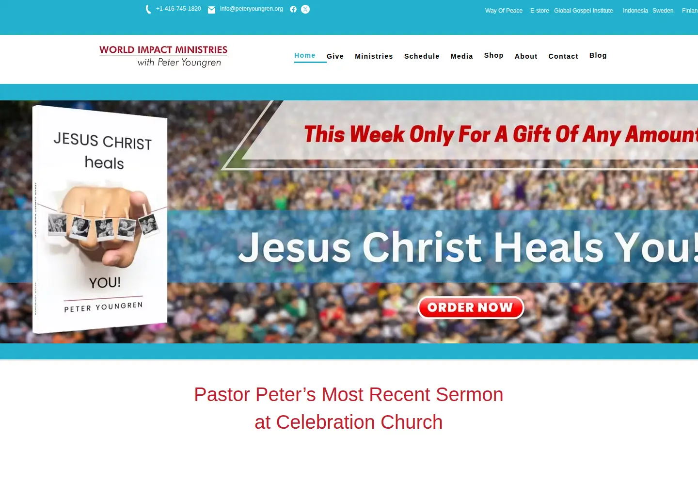 Captured homepage of peteryoungren.org in the current scan