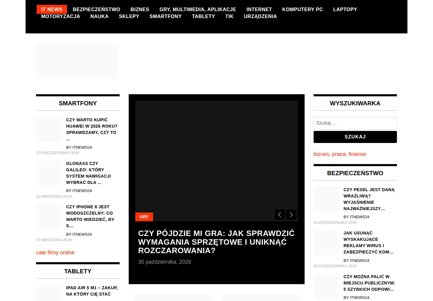 Captured homepage of itnews24.pl in the current scan