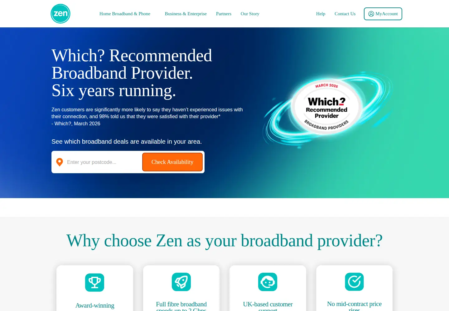 Screenshot of zen.co.uk