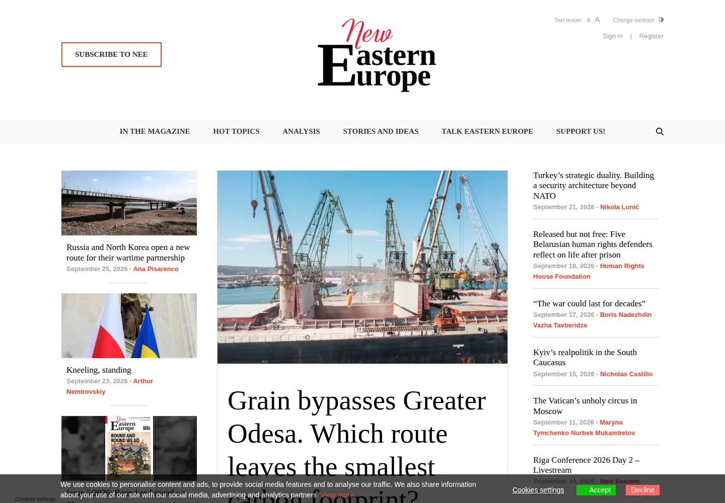 Screenshot of neweasterneurope.eu