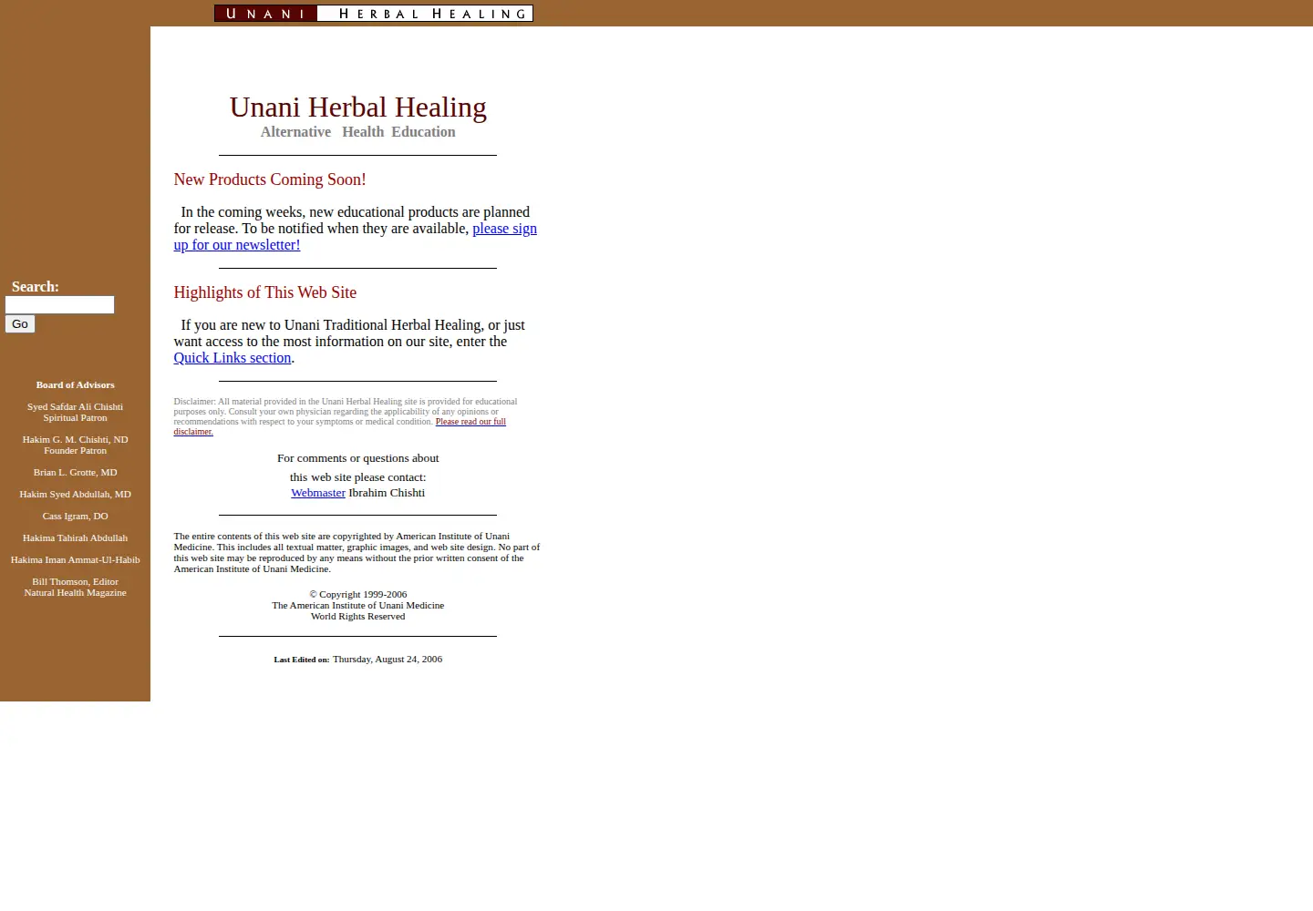 Screenshot of unani.com
