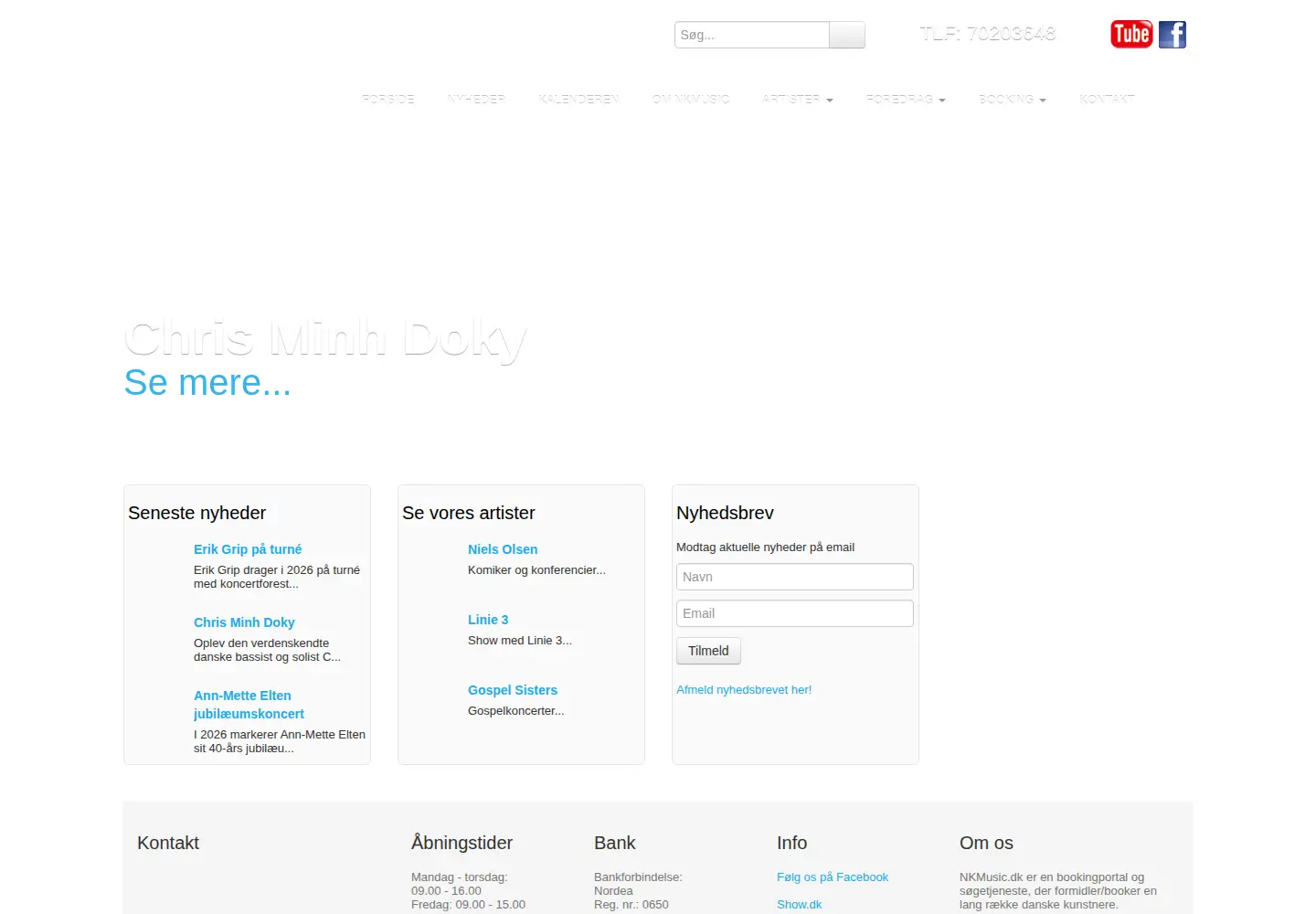 Screenshot of nkmusic.dk