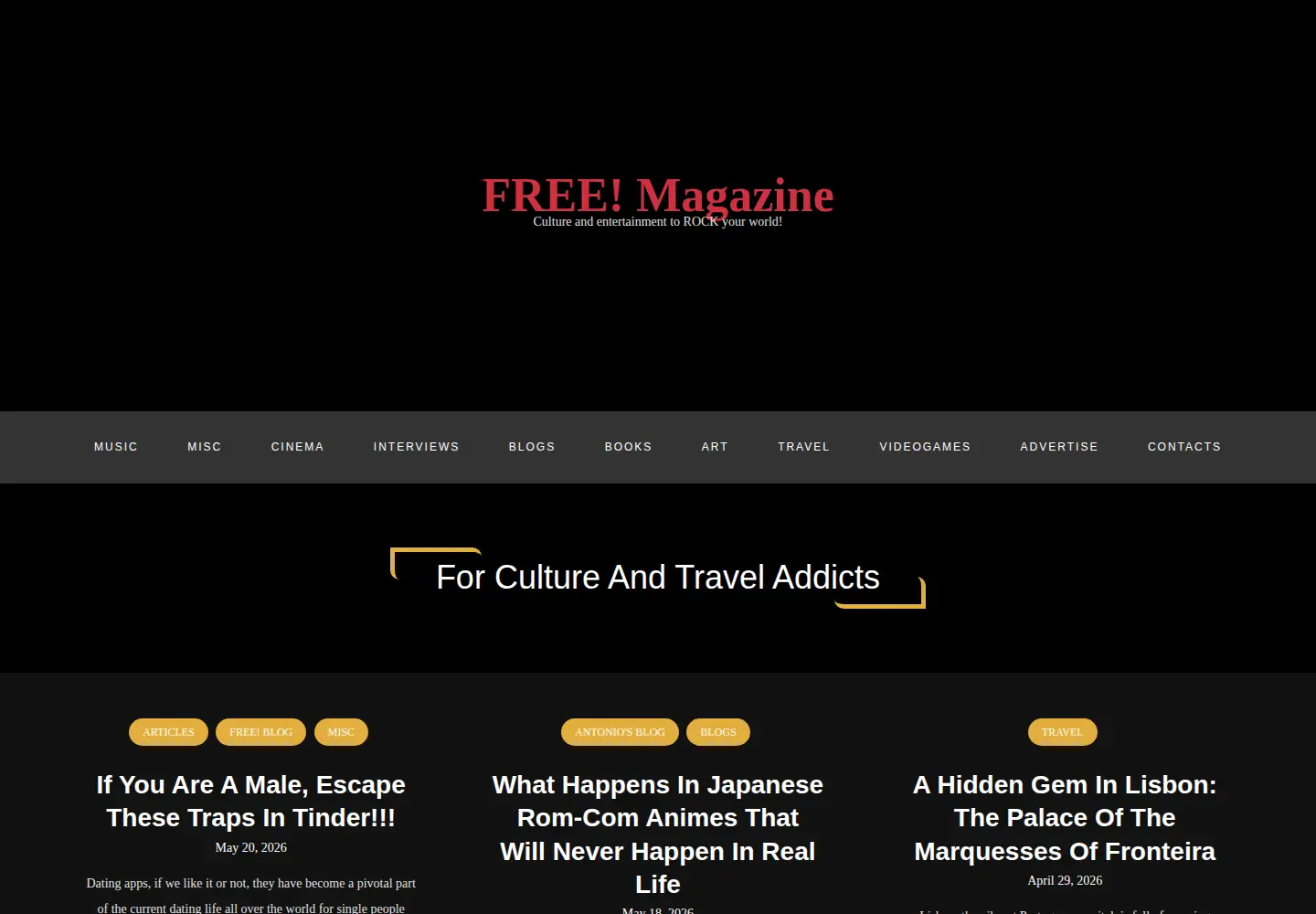 Captured homepage of freemagazine.fi in the current scan