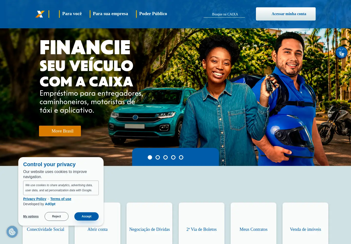 Screenshot of caixa.gov.br