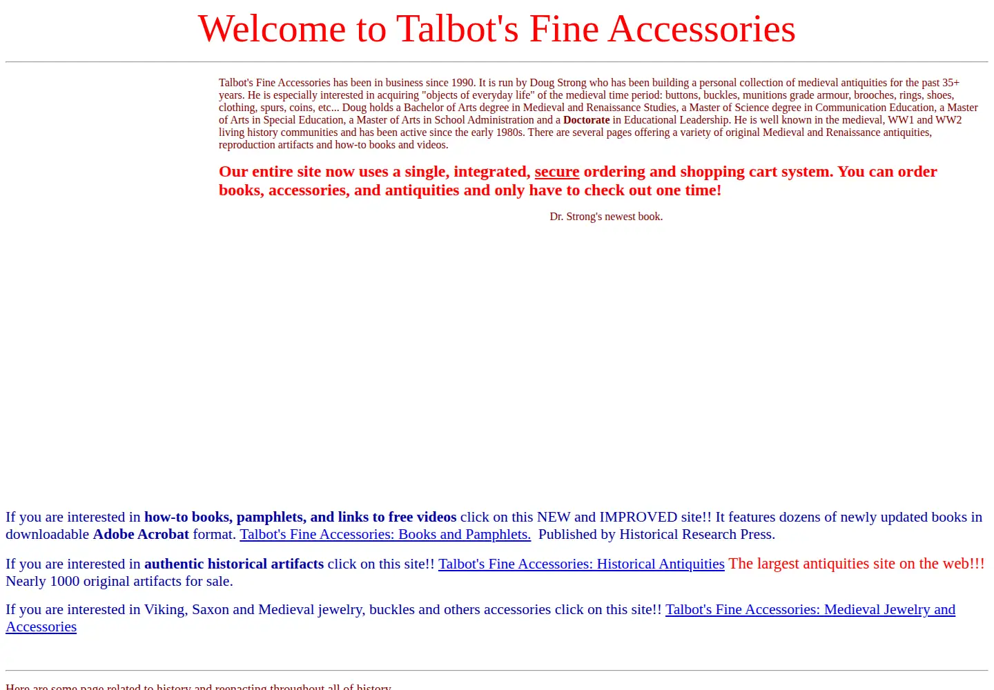 Captured homepage of talbotsfineaccessories.com in the current scan
