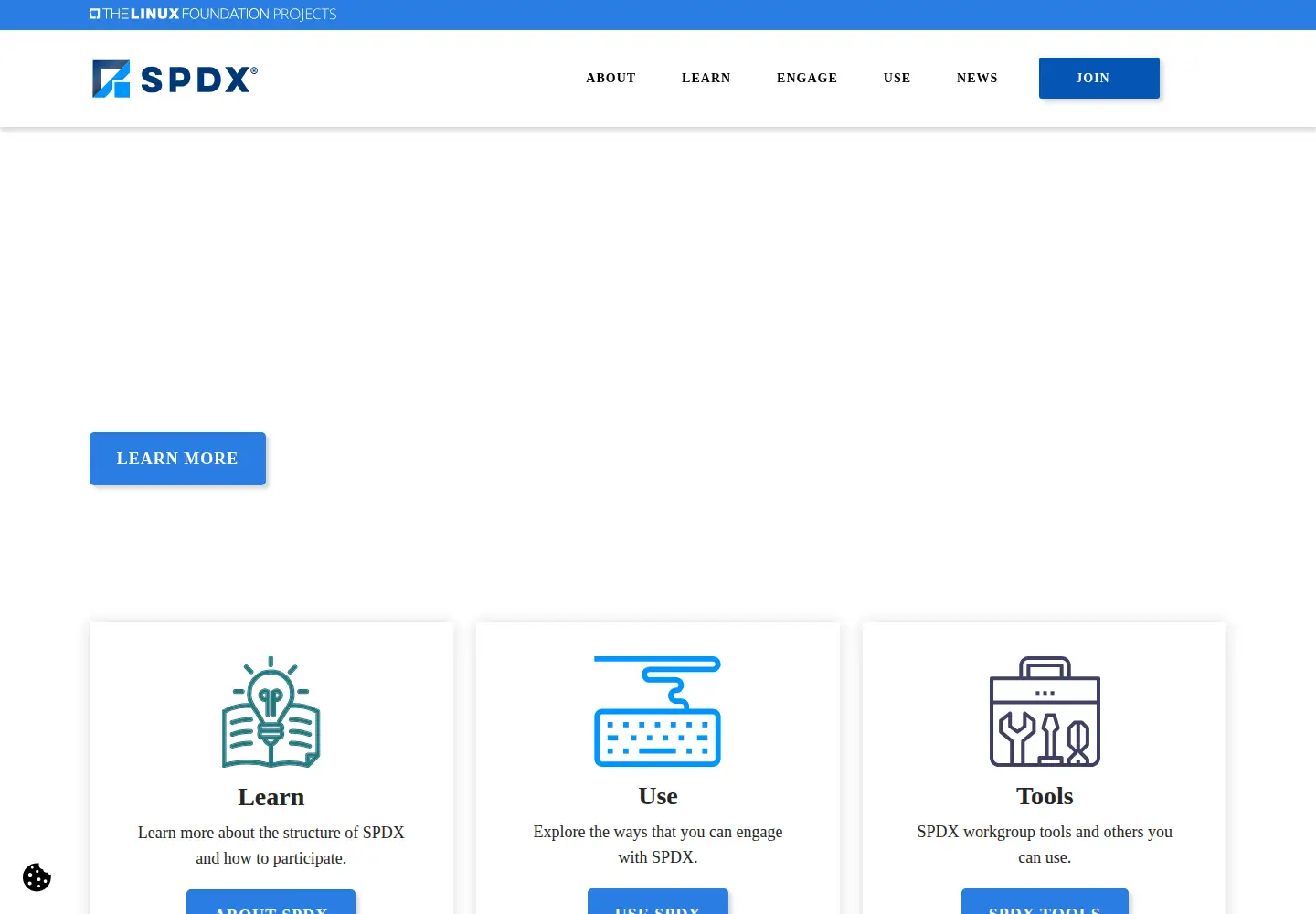 Captured homepage of spdx.org in the current scan