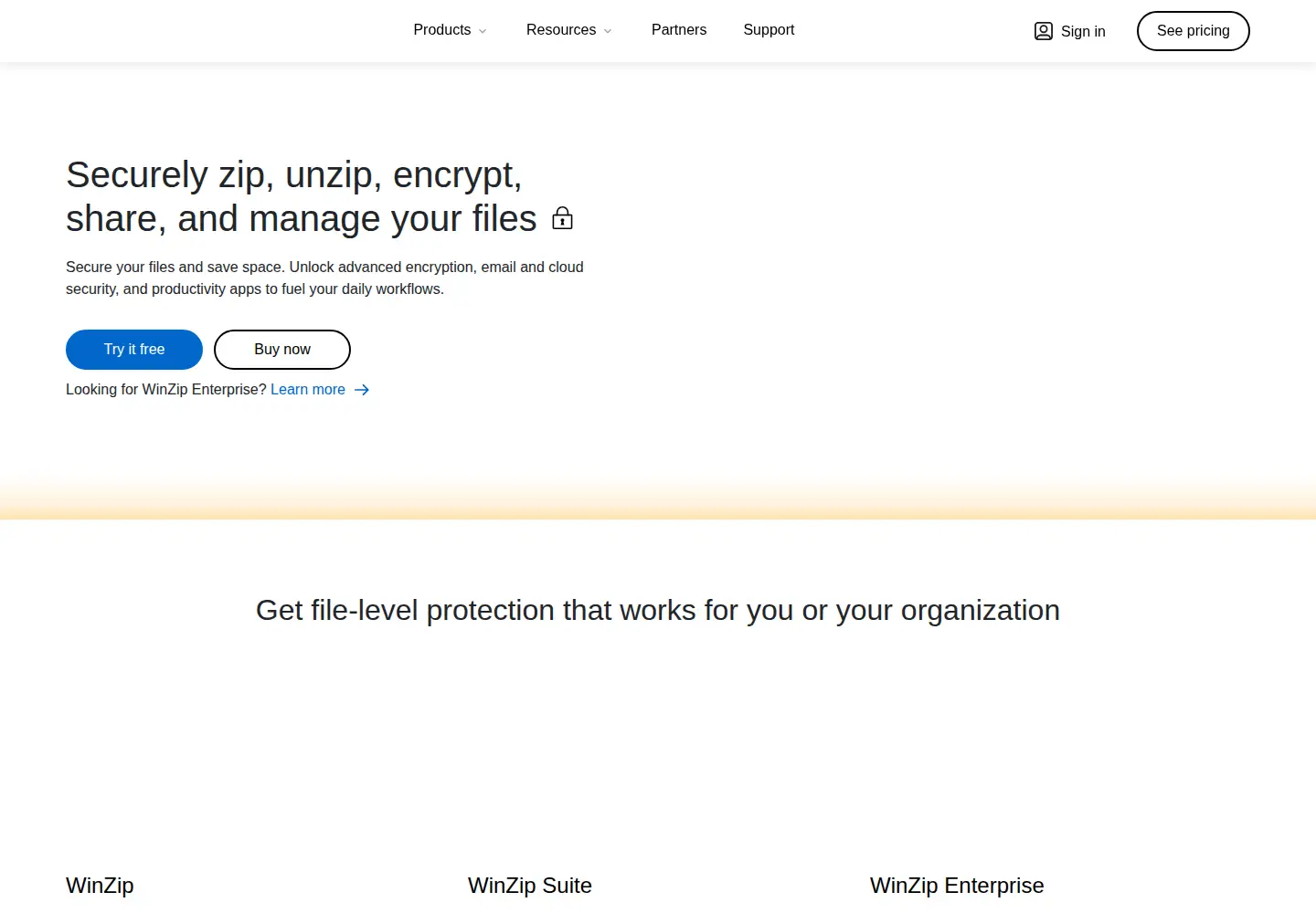 Screenshot of winzip.com