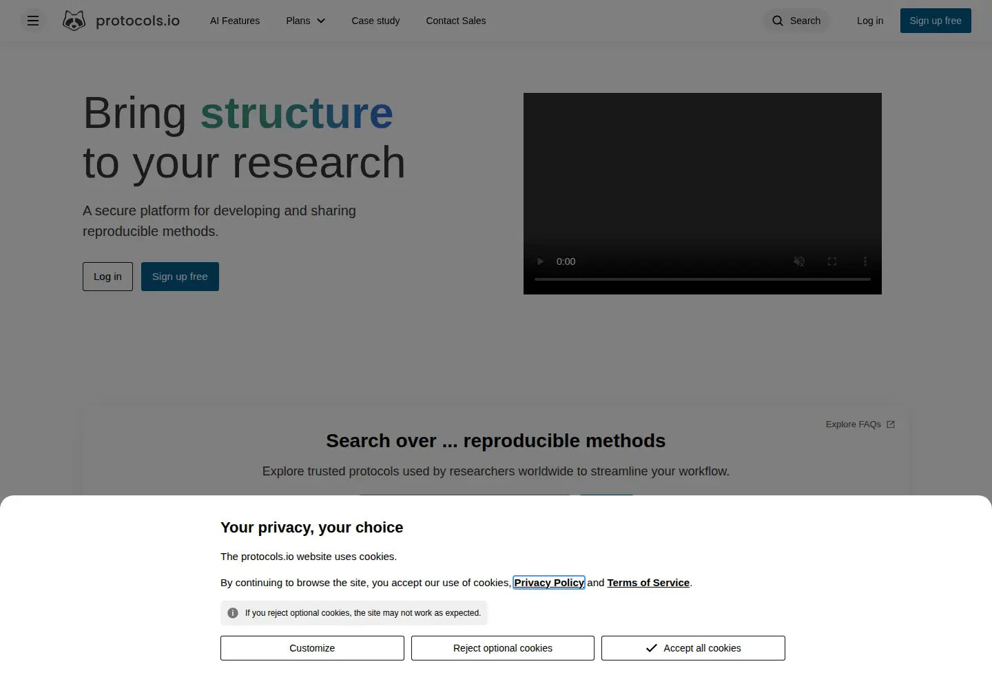 Screenshot of protocols.io
