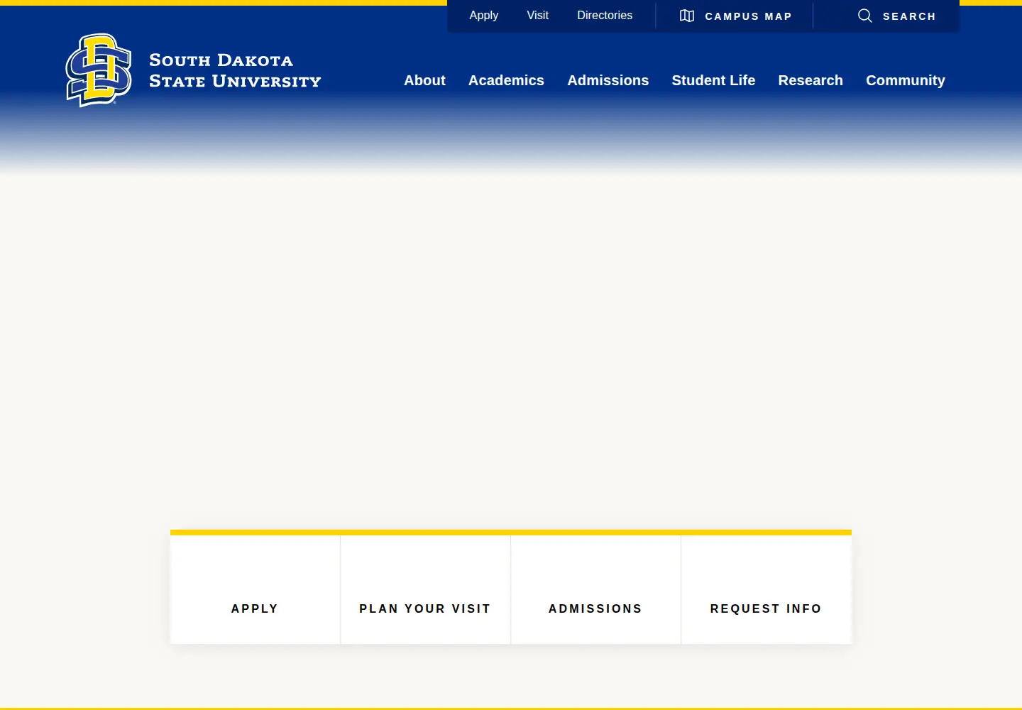 Screenshot of sdstate.edu