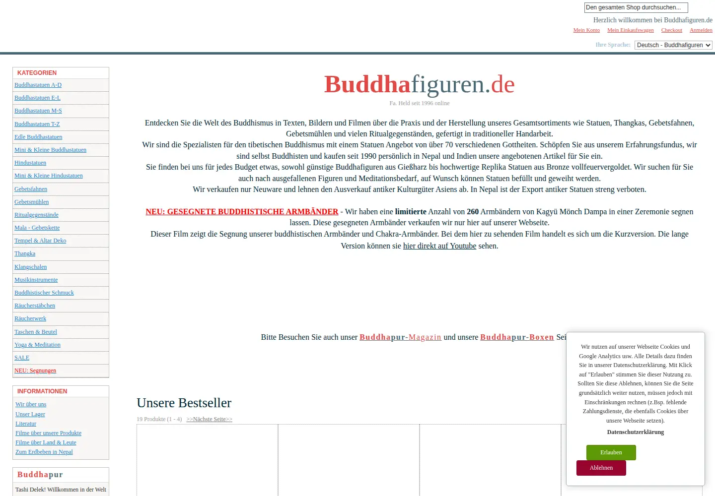 Screenshot of buddhafiguren.de