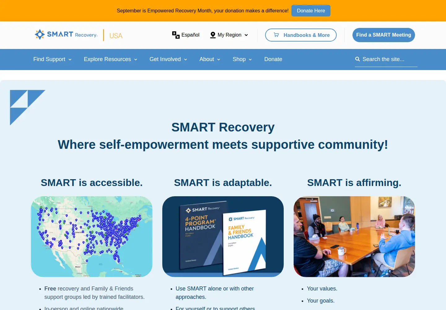 Screenshot of smartrecovery.org