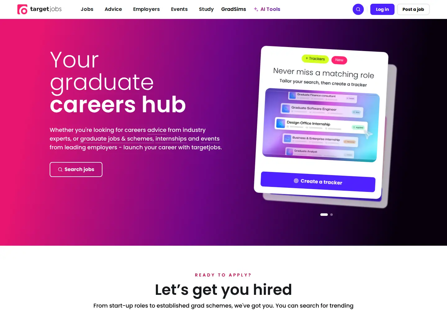 Screenshot of targetjobs.co.uk