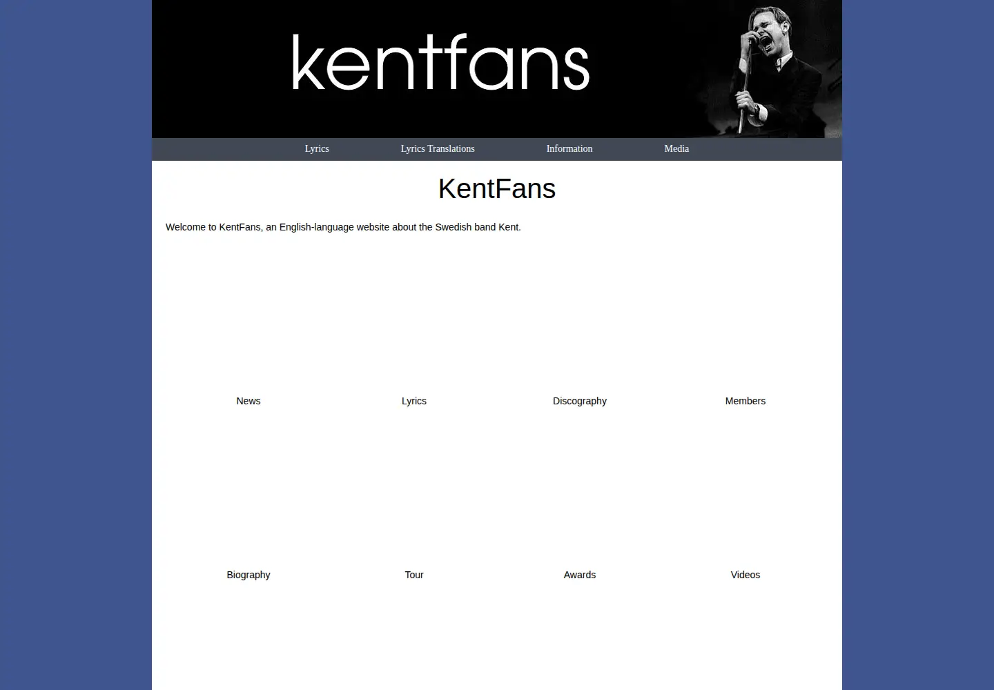 Captured homepage of kentfans.com in the current scan