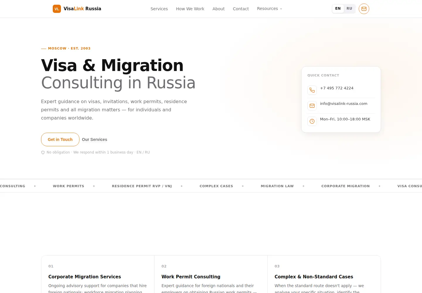 Screenshot of visalink-russia.com