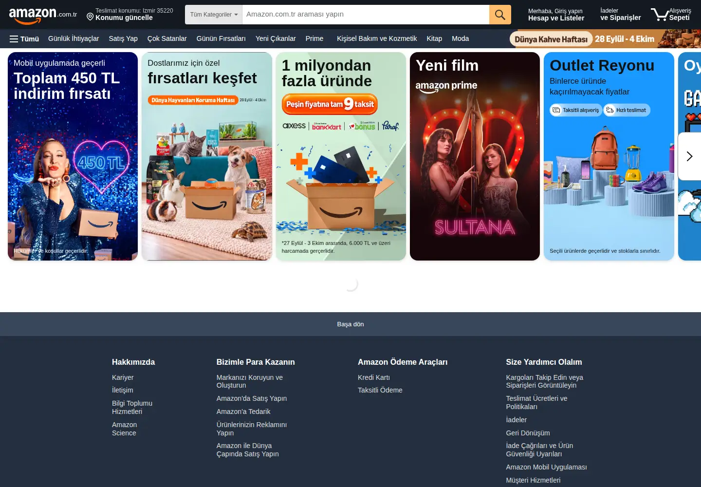 Screenshot of amazon.com.tr
