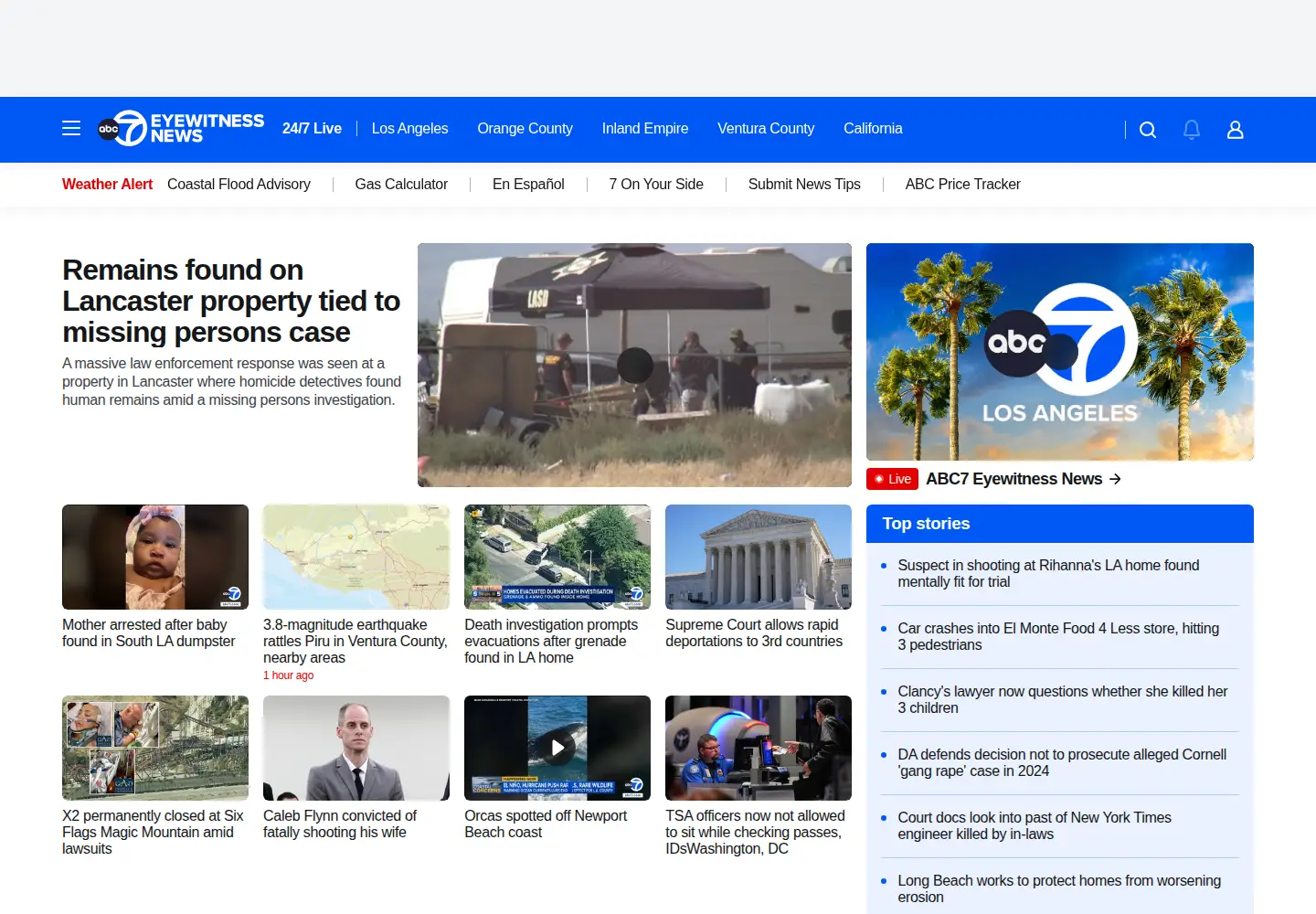 Screenshot of abc7.com