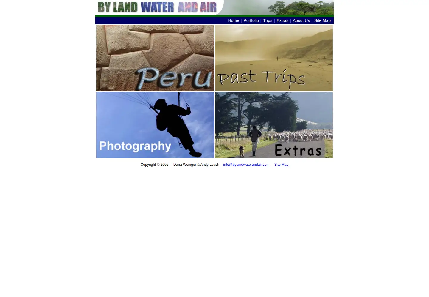 Screenshot of bylandwaterandair.com