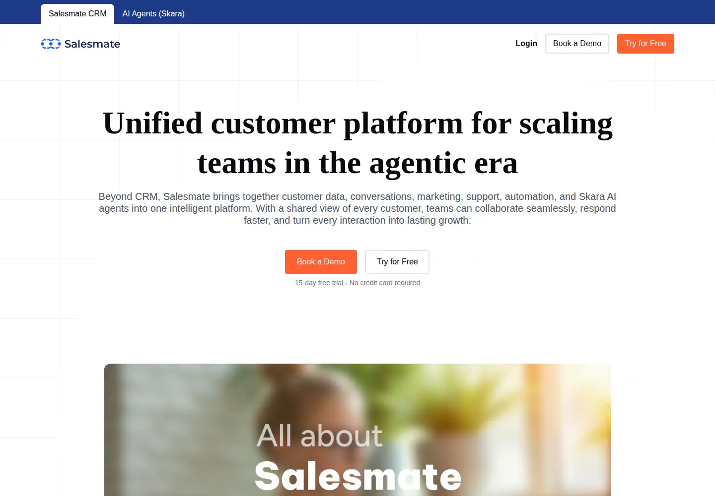 Screenshot of salesmate.io