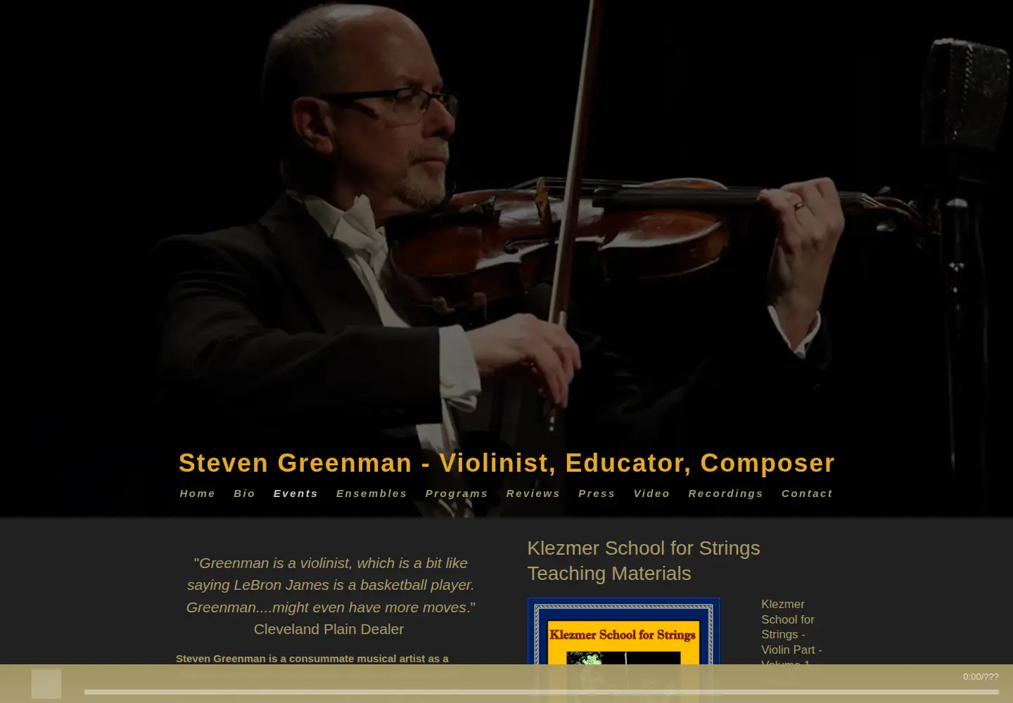 Captured homepage of stevengreenman.com in the current scan