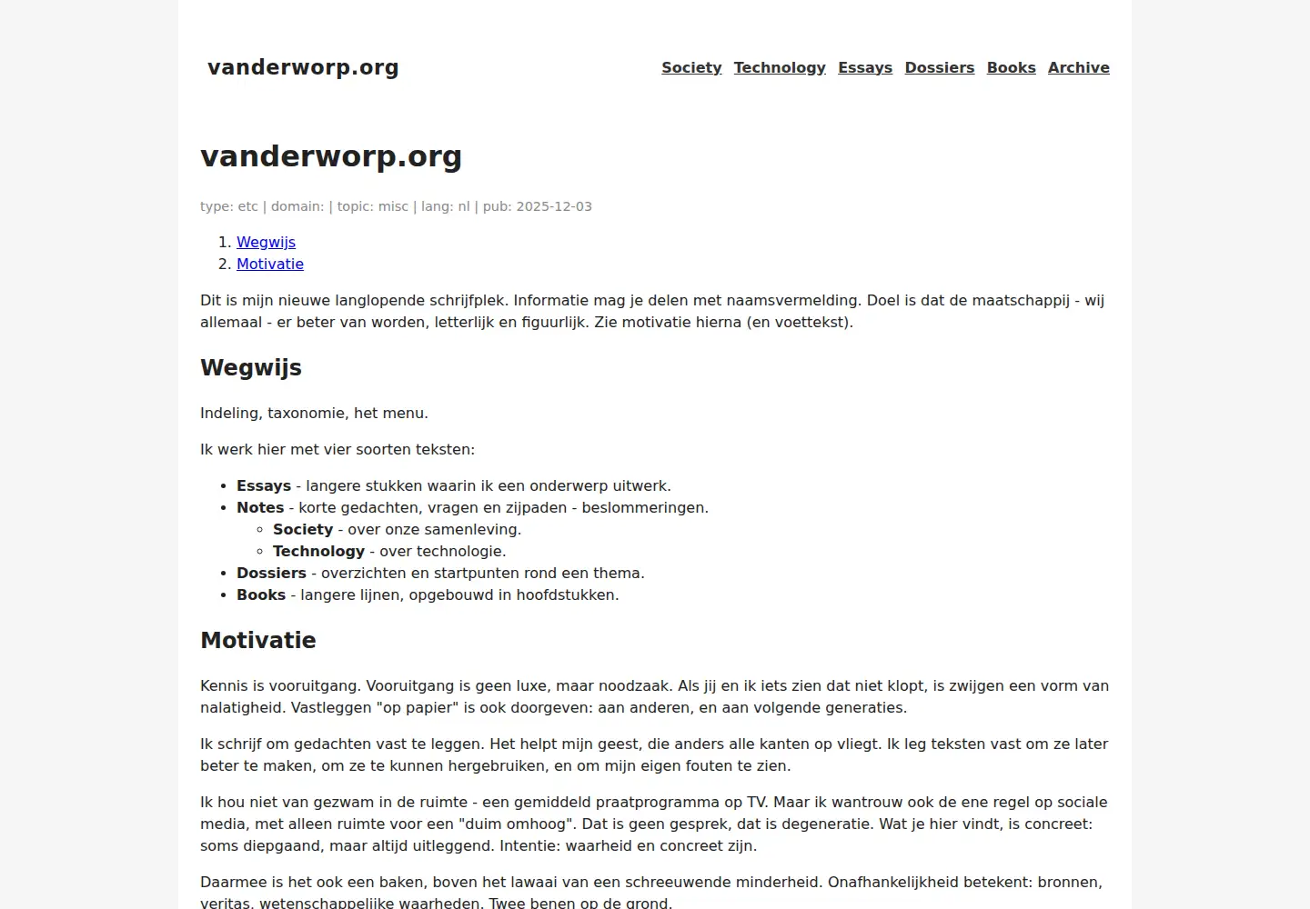 Screenshot of vanderworp.org