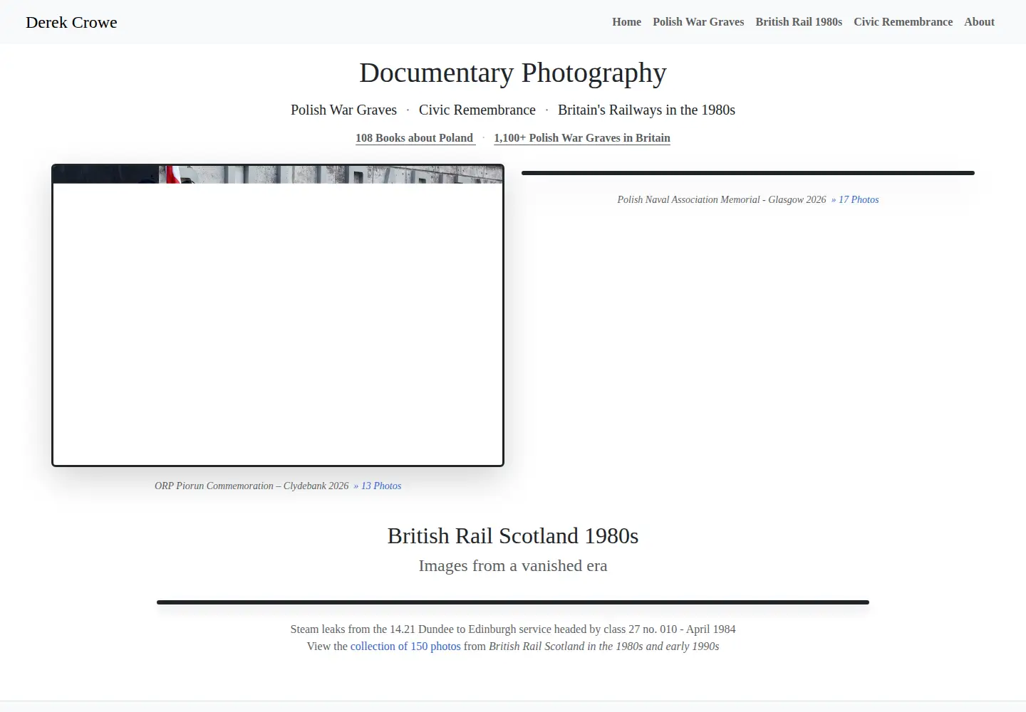 Screenshot of derekcrowe.com