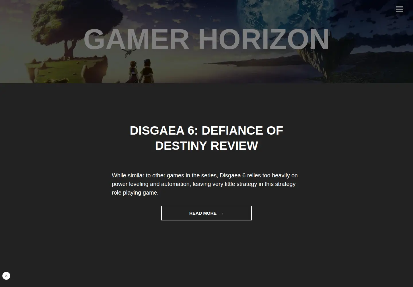 Screenshot of gamerhorizon.com