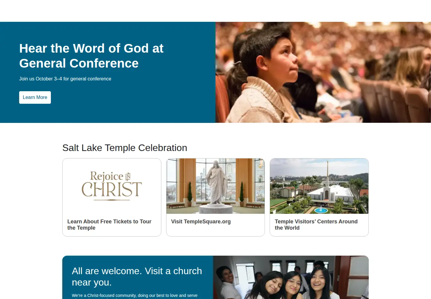Screenshot of churchofjesuschrist.org