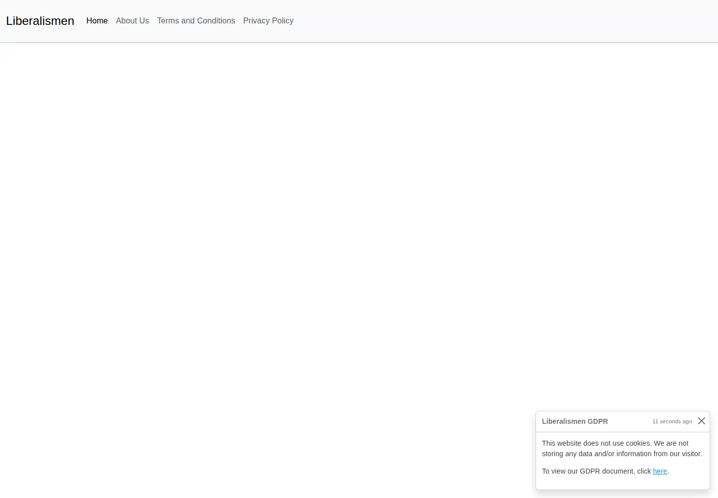 Captured homepage of liberalismen.com in the current scan